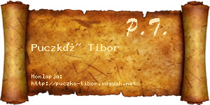 Puczkó Tibor névjegykártya
